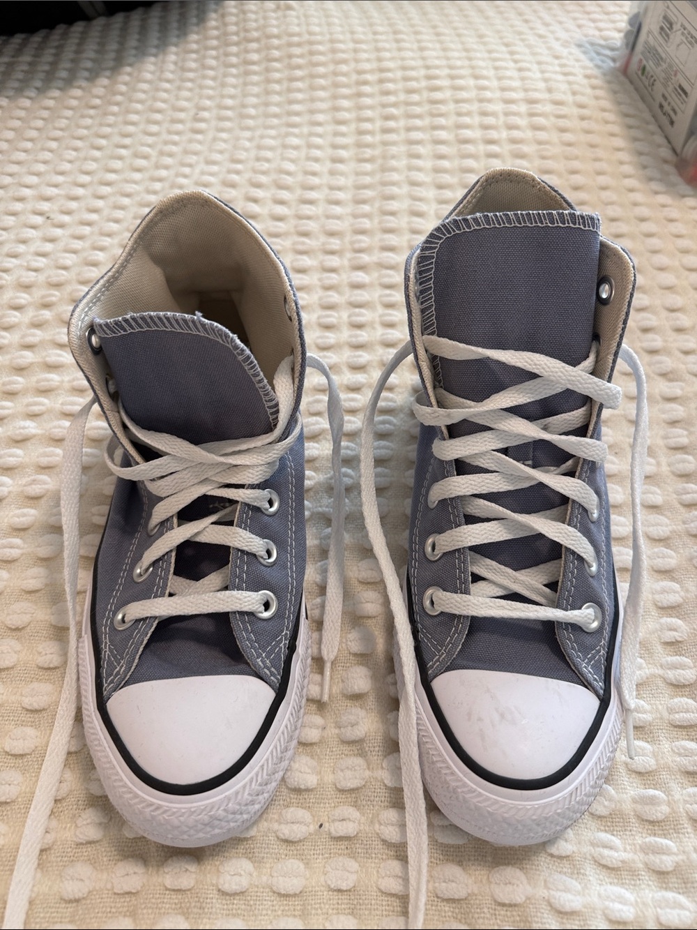 High-Top Canvas Athletic Sneakers in Gray - Unbranded